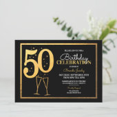 50. Geburtstagsparty Einladungen (Stehend Vorderseite)