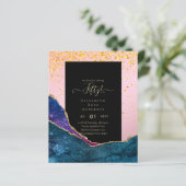 50. Geburtstagsparty Einladungen Glitzer Glamour (Stehend Vorderseite)