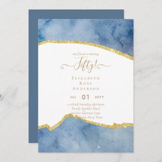 50. Geburtstagsparty Einladungen Glitzer Glamour