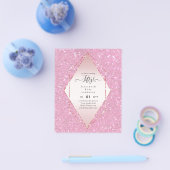 50. Geburtstagsparty Einladungen Glitzer Glamour Flyer (Einzeln)