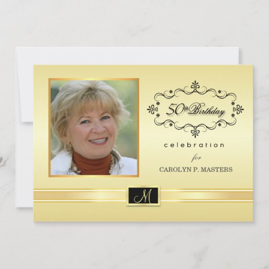 50. Geburtstagsparty Einladungen mit Foto (Vorderseite)