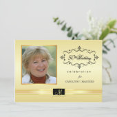 50. Geburtstagsparty Einladungen mit Foto (Stehend Vorderseite)