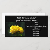 50. Geburtstagsparty! Einladungen Schwarz-Gelb-Ros (Vorne/Hinten)