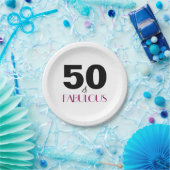 50. Geburtstagsparty Elegant Fabulous Pink Pappteller (Party)