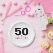 50. Geburtstagsparty Elegant Fabulous Pink Pappteller (Party)