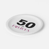 50. Geburtstagsparty Elegant Fabulous Pink Pappteller (Schrägansicht)