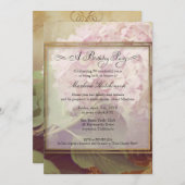 50. Geburtstagsparty Elegant Floral Hydrangeas Einladung (Vorne/Hinten)