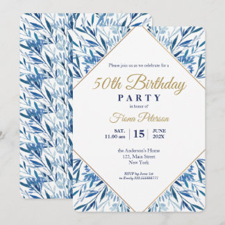 50. Geburtstagsparty Elegante Einladung