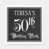50. Geburtstagsparty - Extravagantes Script + Indi Serviette (Vorderseite)