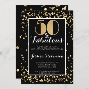 50. Geburtstagsparty & Fabulous Gold 50. Einladung