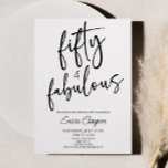 50. Geburtstagsparty & Fabulous Minimal 50. Einladung<br><div class="desc">Dies ist eine 50 & Fabulous Minimal Minimalistische Schwarz-weiß 50. Geburtstagsparty Einladung!</div>