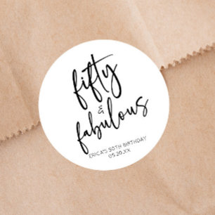 50. Geburtstagsparty & Fabulous Minimal 50. Runder Aufkleber