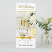 50. Geburtstagsparty - Feminine Einladung (Stehend Vorderseite)