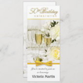 50. Geburtstagsparty - Feminine Einladung (Vorne/Hinten)