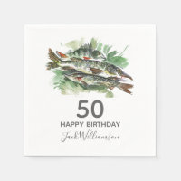 50. Geburtstagsparty | Fischerei | Aquarellfisch