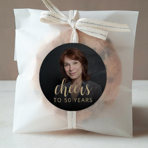 50. Geburtstagsparty Foto Cheers Runder Aufkleber