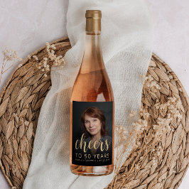 50. Geburtstagsparty Foto Cheers Weinetikett