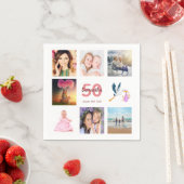 50. Geburtstagsparty Foto Collage Serviette (Beispiel)