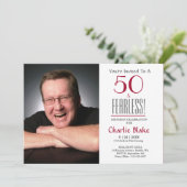 50. Geburtstagsparty Foto Einladung (Stehend Vorderseite)