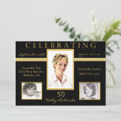 50. Geburtstagsparty Foto Einladungen (Stehend Vorderseite)