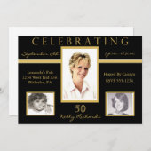 50. Geburtstagsparty Foto Einladungen (Vorne/Hinten)