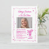 50. Geburtstagsparty Foto Espresso Martini Einladung (Stehend Vorderseite)