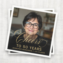 50. Geburtstagsparty Foto Gold Script Cheers