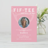 50. Geburtstagsparty Foto Pink Einladung (Stehend Vorderseite)