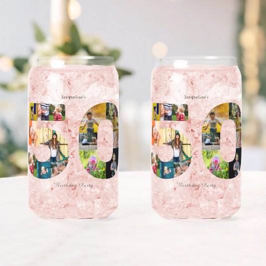 50. Geburtstagsparty FotoCollage Dosenglas (Insitu (Hochzeit))