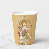 50. Geburtstagsparty, Frühlingsgöttin, Vintage Kun Pappbecher (Rückseite)