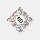 50. Geburtstagsparty Funky Doodles Serviette (Ecke)