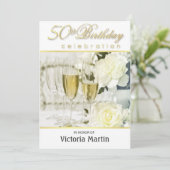 50. Geburtstagsparty - für sie Einladung (Stehend Vorderseite)