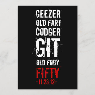 50. Geburtstagsparty Geezer Einladung