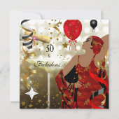 50. Geburtstagsparty Glamour Lady Fabulous Einladung (Vorderseite)