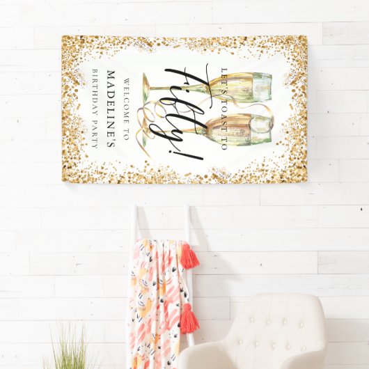 50. Geburtstagsparty Gold Banner (Insitu)