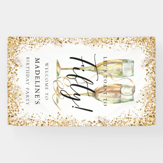 50. Geburtstagsparty Gold Banner (Horizontal)