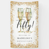 50. Geburtstagsparty Gold Banner (Vertikal)