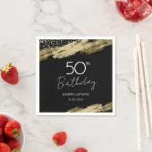 50. Geburtstagsparty Gold Black Napkins Serviette (Beispiel)