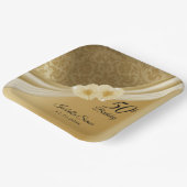 50. Geburtstagsparty - Gold Design Pappteller (Gewinkelt)