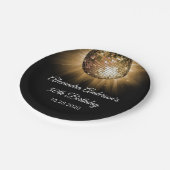 50. Geburtstagsparty Gold Disco Ball Pappteller (Schrägansicht)