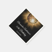 50. Geburtstagsparty Gold Disco Ball Serviette (Ecke)