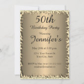 50. Geburtstagsparty Gold Einladung (Vorderseite)