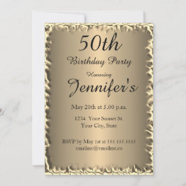 50. Geburtstagsparty Gold Einladung
