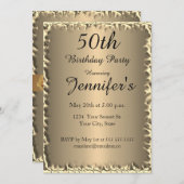 50. Geburtstagsparty Gold Einladung (Vorne/Hinten)