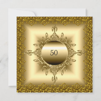 50. Geburtstagsparty Gold Einladung