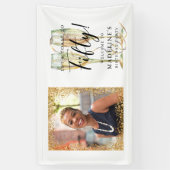 50. Geburtstagsparty Gold Foto Banner (Vertikal)