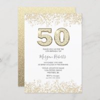 50. Geburtstagsparty: Gold Glitzer Mens oder Damen