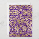 50. Geburtstagsparty - Gold Lila Einladung (Rückseite)