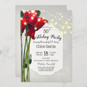 50. Geburtstagsparty | Grau Einladung (Vorne/Hinten)