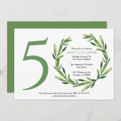 50. Geburtstagsparty, Grüner Leaf Kranz Einladung (Vorne/Hinten)